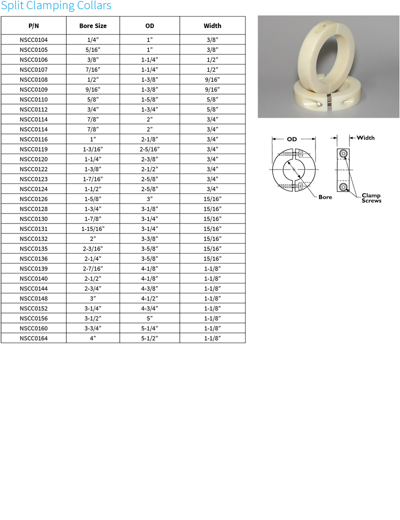 Split Clamping Collars